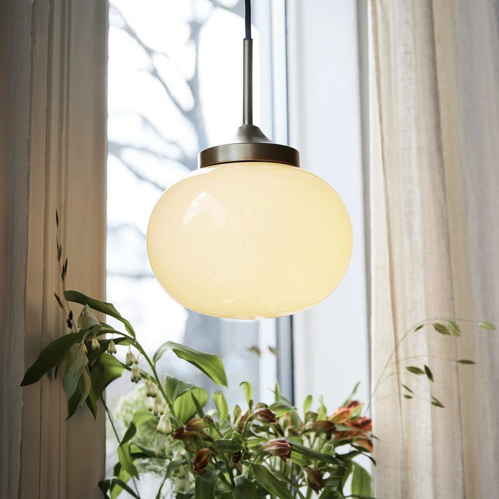 Lustre Cristal Premium PR Home Suspension Elsy, laiton, verre crème, connecteur