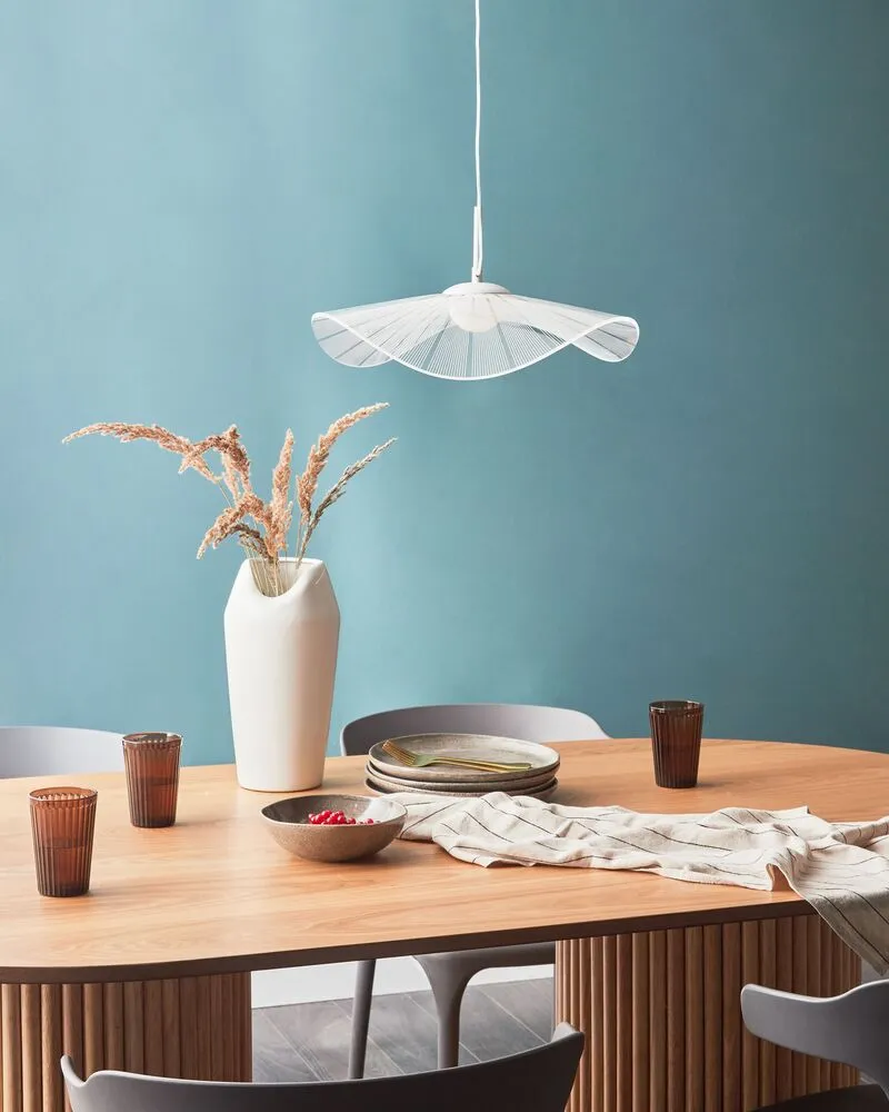 Lustre Cristal Premium Lampe suspendue LED en métal blanc LOIRE