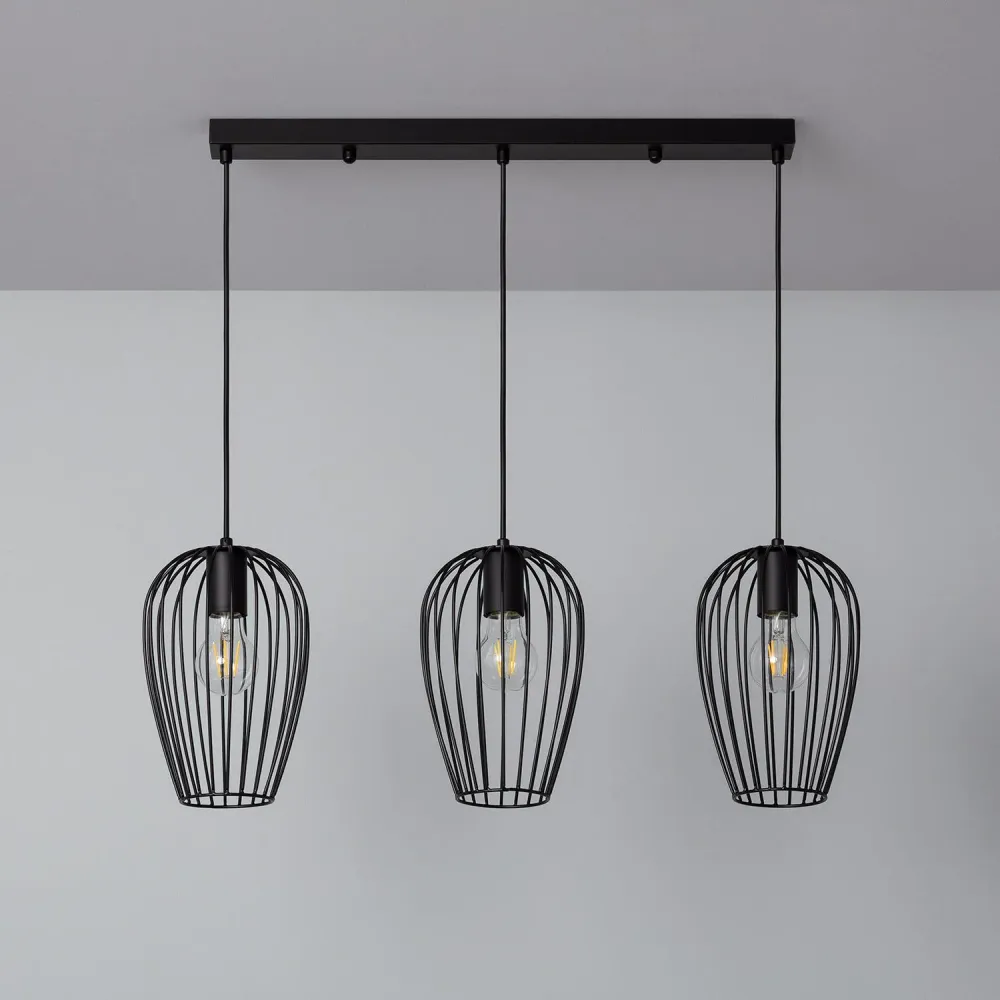 Lustre Cristal Premium Lampe suspendue Telmi en métal avec trois éclairages à LED.