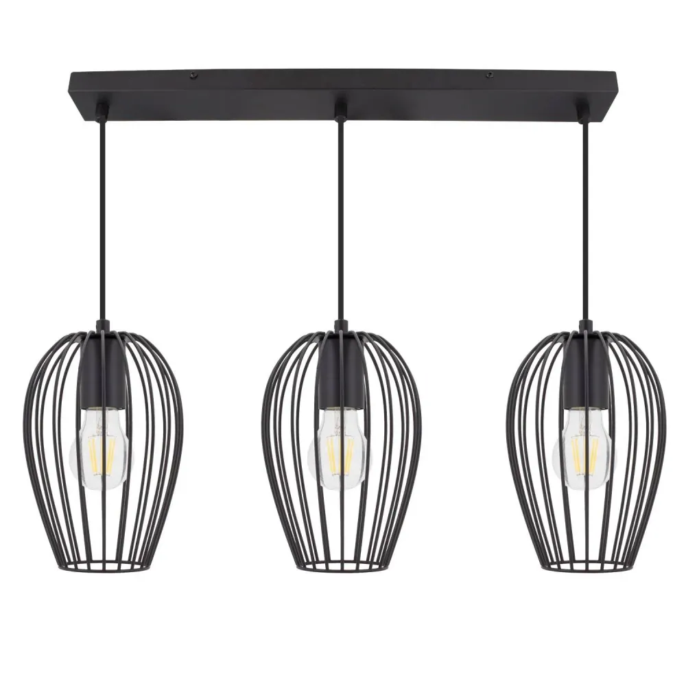 Lustre Cristal Premium Lampe suspendue Telmi en métal avec trois éclairages à LED.