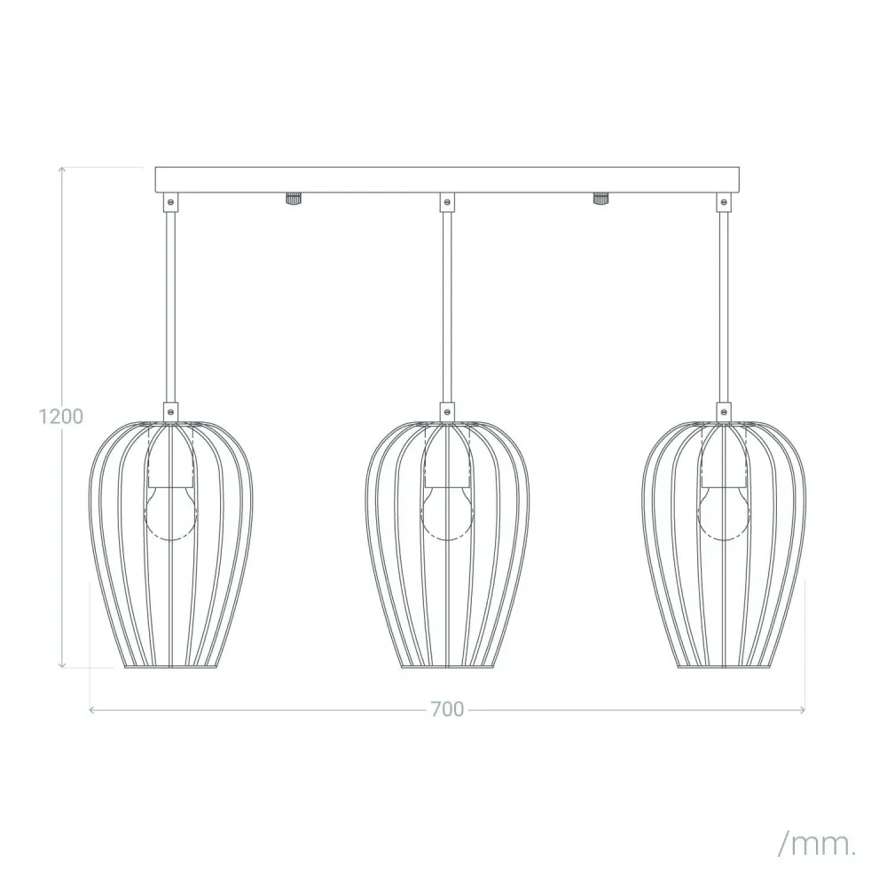 Lustre Cristal Premium Lampe suspendue Telmi en métal avec trois éclairages à LED.