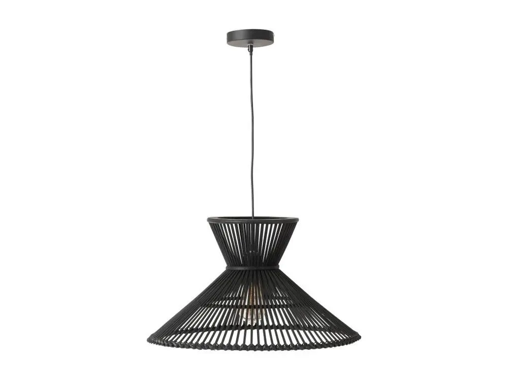 Lustre Cristal Premium Lampe Suspension en Bambou "Midano" 53cm Noir