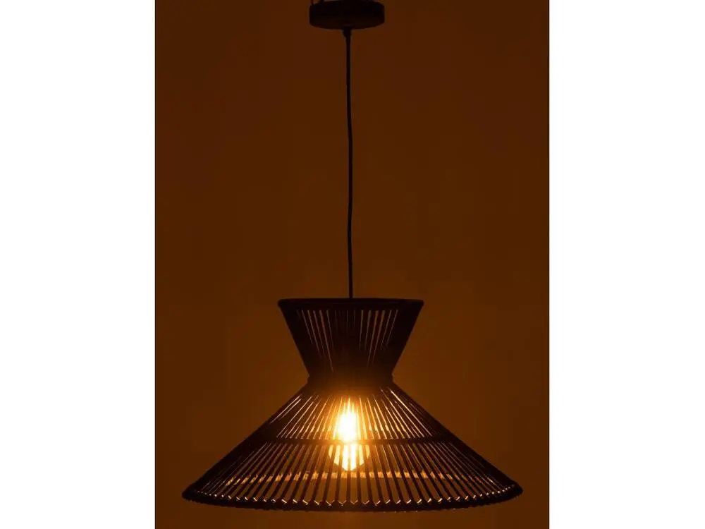 Lustre Cristal Premium Lampe Suspension en Bambou "Midano" 53cm Noir