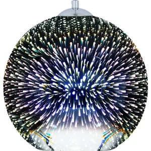Lustre Cristal Premium Lampe suspension en forme de boule argenté SESSERA