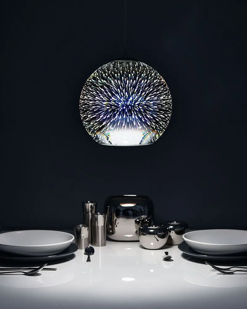 Lustre Cristal Premium Lampe suspension en forme de boule argenté SESSERA