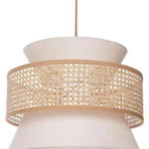 Lustre Cristal Premium Lampe suspension ton naturel et crème LUYANO