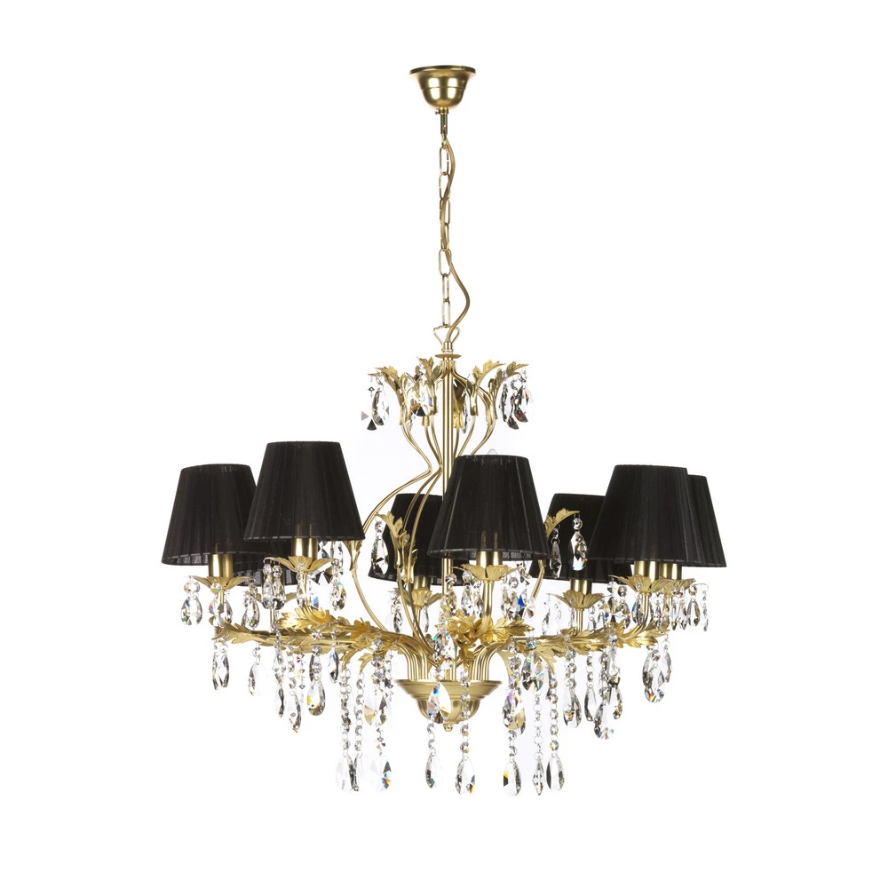 Lustre Cristal Premium Lustre Karen à 8 lampes or/noir
