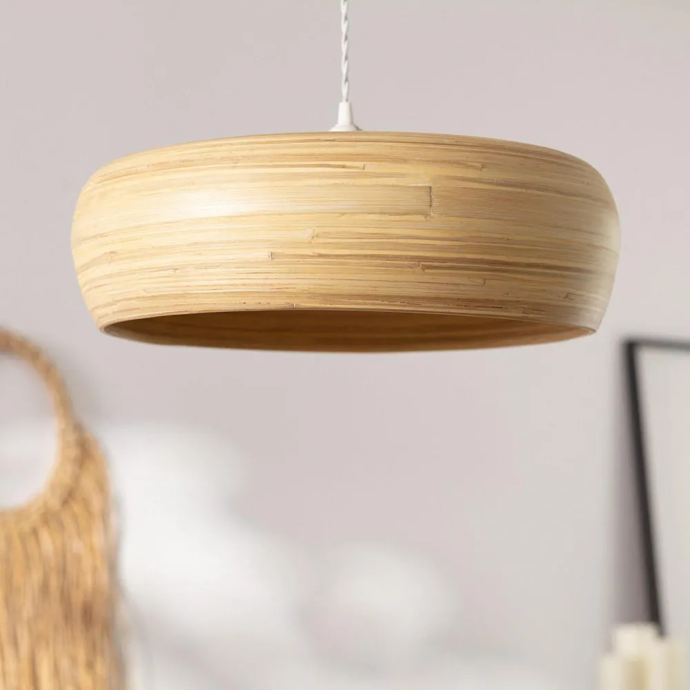 Lustre Cristal Premium Suspension en bambou Shuka Sari Big avec éclairage LED ILUZZIA