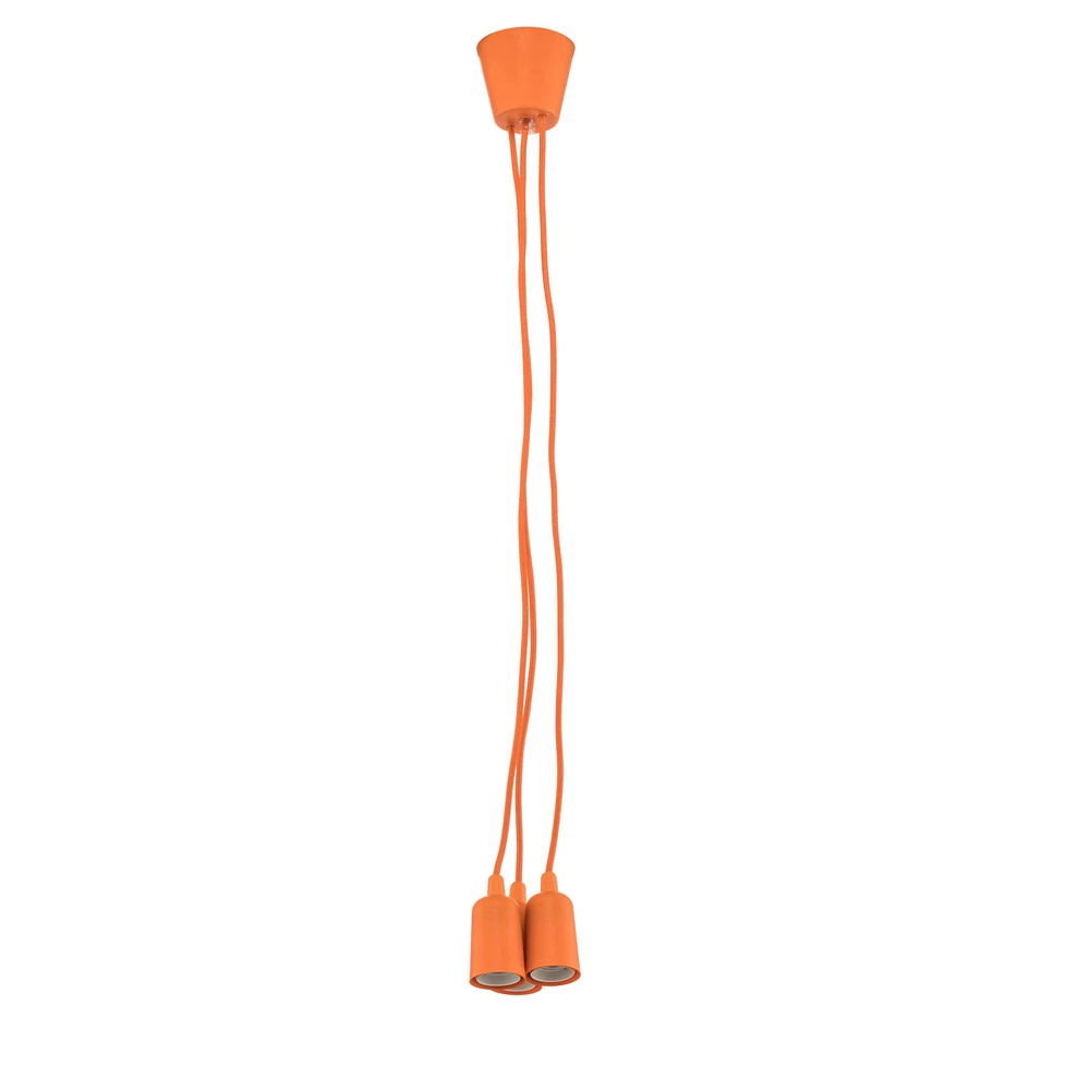 Lustre Cristal Premium Suspension Brasil orange à trois lampes