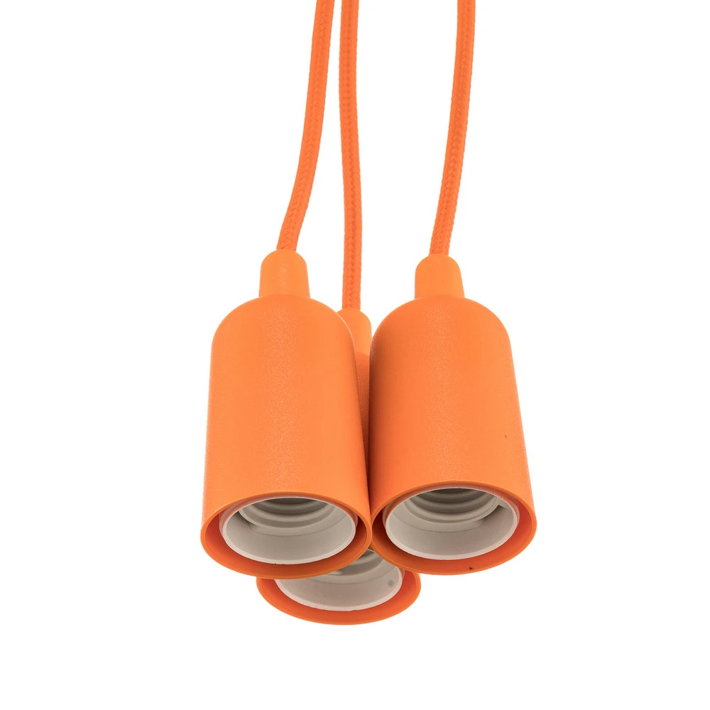Lustre Cristal Premium Suspension Brasil orange à trois lampes