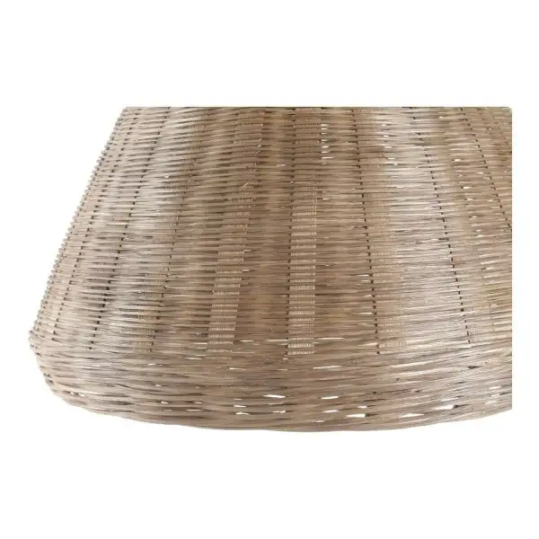 Lustre Cristal Premium Suspension Luminaire en Osier et Métal Doré - Élégance Naturelle