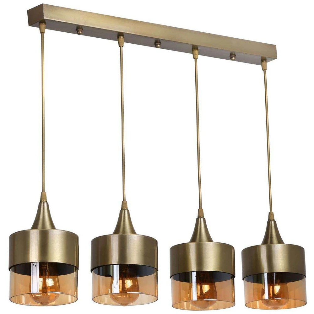 Lustre Cristal Premium Suspension en métal 4 abat-jour sahra