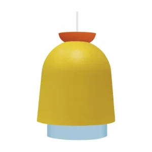 Lustre Cristal Premium Suspension ogive métal bleu jaune orange 110 cm.