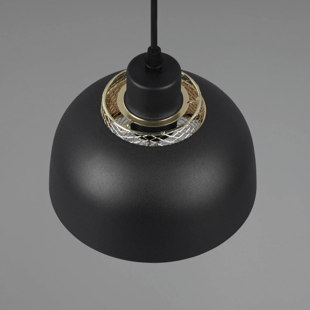 Lustre Cristal Premium Suspension Punch noir/or à 1 lampe Ø 18 cm