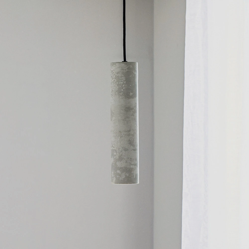 Lustre Cristal Premium Suspension Tube en béton, à une lampe