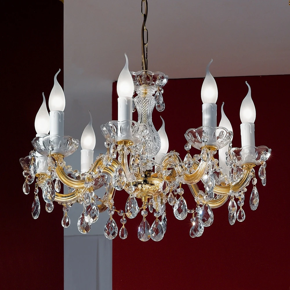 Lustre Dolores à 8 lampes avec LED intégrée non remplaçable