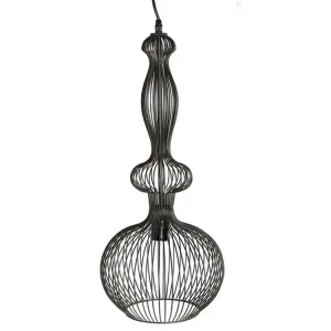 Lustre en fer en noir 25x25x62 cm