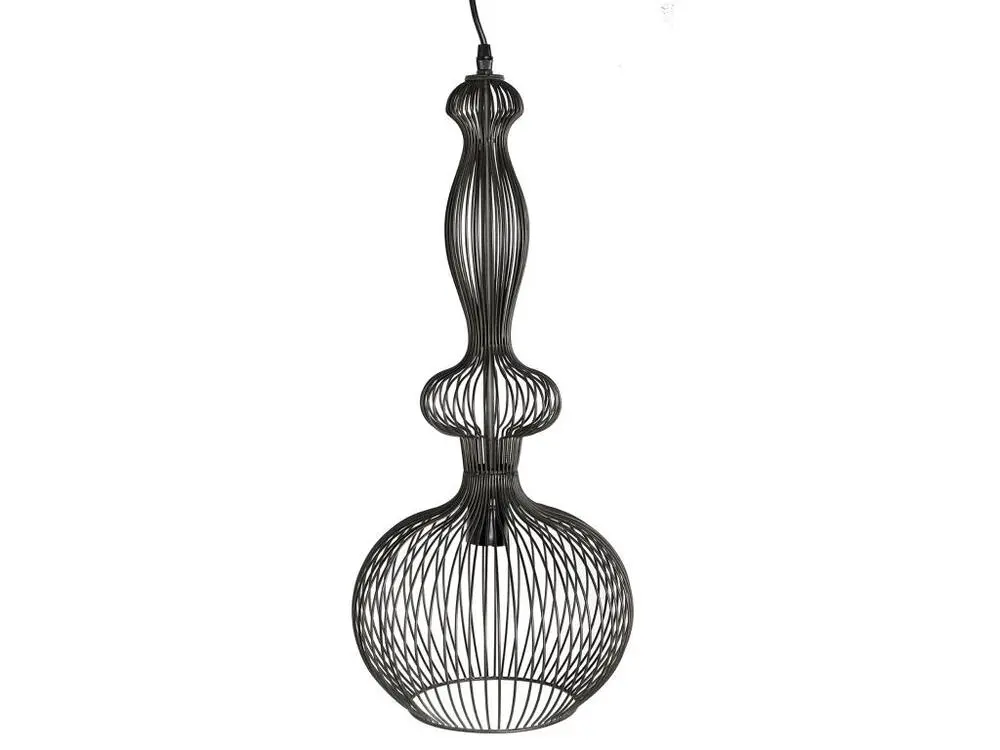 Lustre en fer en noir 25x25x62 cm