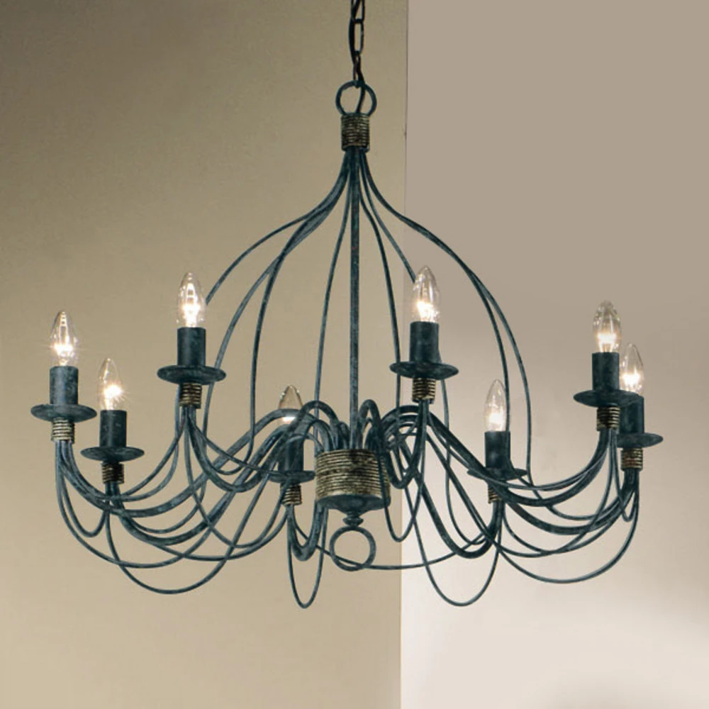 Lustre FILO à 8 ampoules, bleu noir | 4000K | lumière neutre