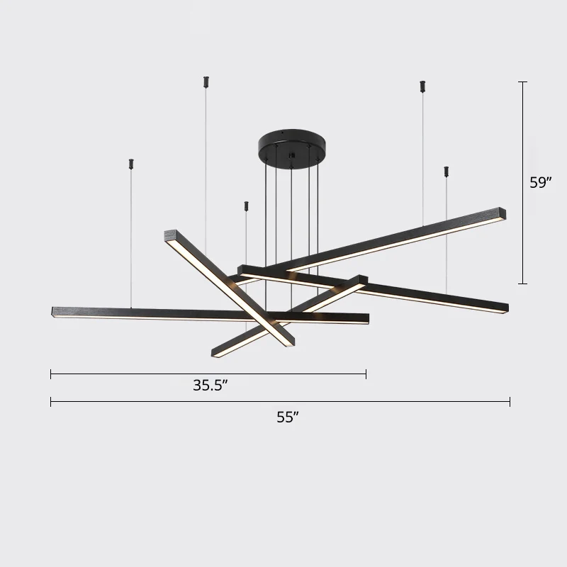 Lustre en forme de barre éclairage simplicité métal salon LED plafonnier suspendu avec diffuseur opale