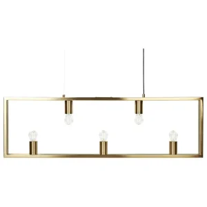 Lustre à 5 lumières en métal cuivré BAYAS (Carré 30x30cm)