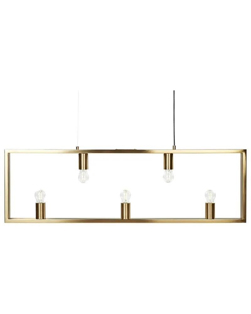 Lustre à 5 lumières en métal cuivré BAYAS (Carré 30x30cm)