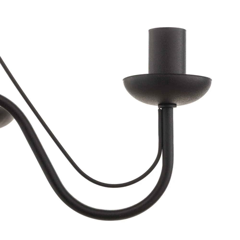 Lustre Malbo à 5 lampes en noir pour entrée et couloir
