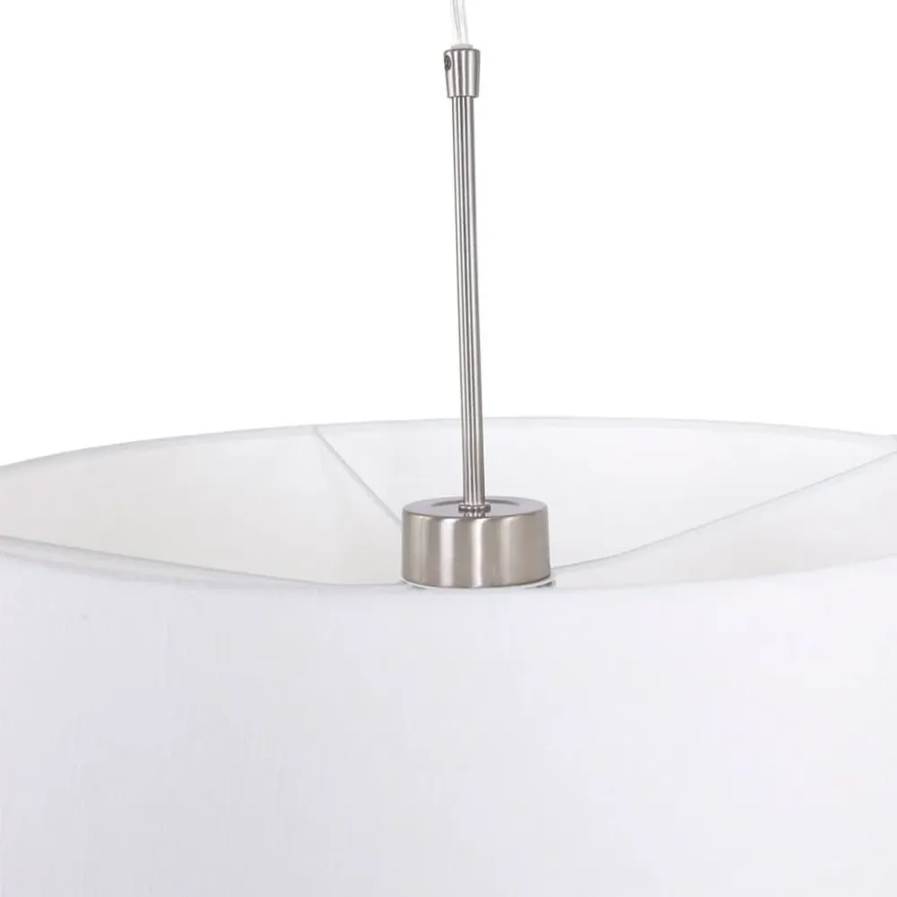 Lustre Suspendu Acier Lin Blanc | Pory IP44 pour salle de bain