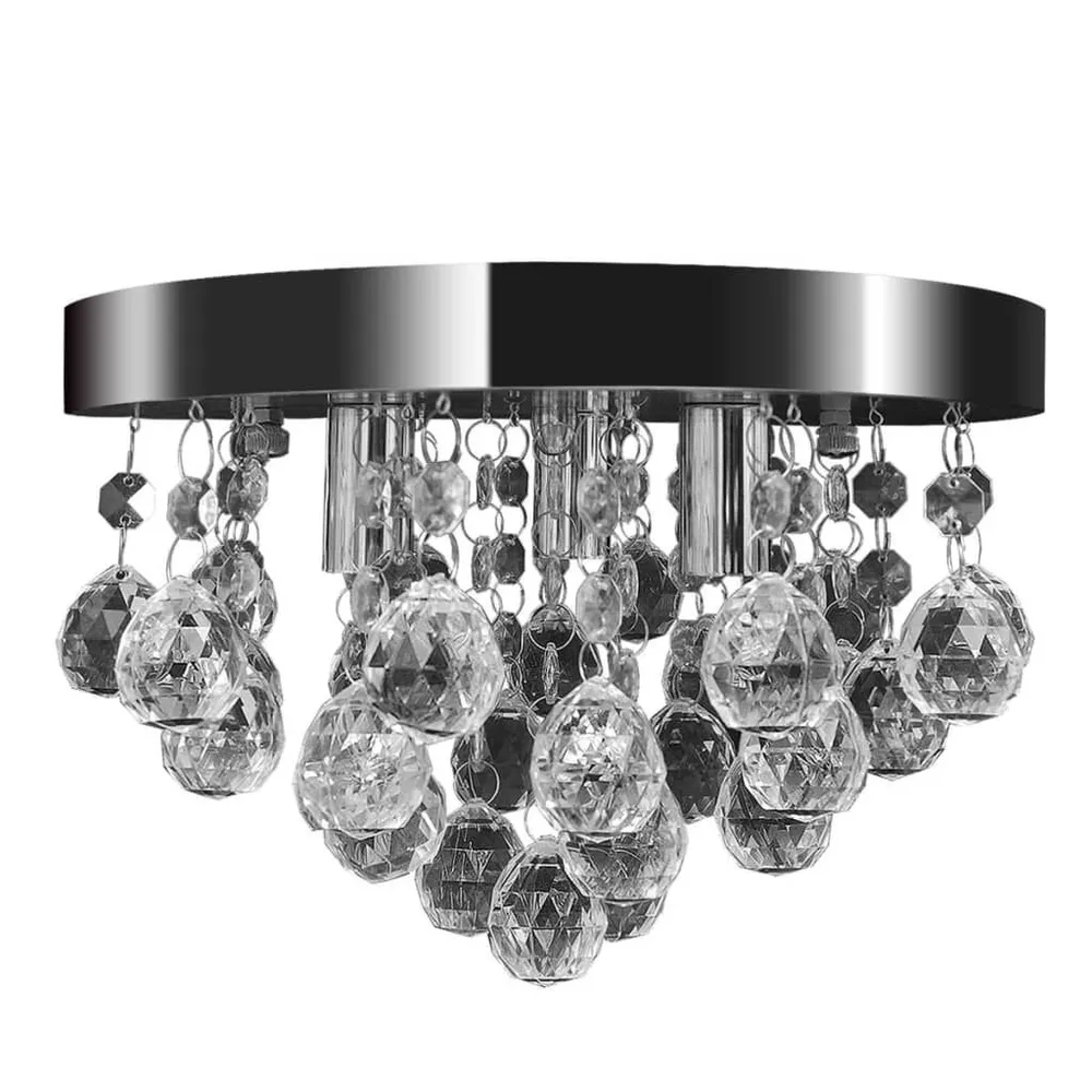 Lustre suspendu Design de cristal Acier chromé