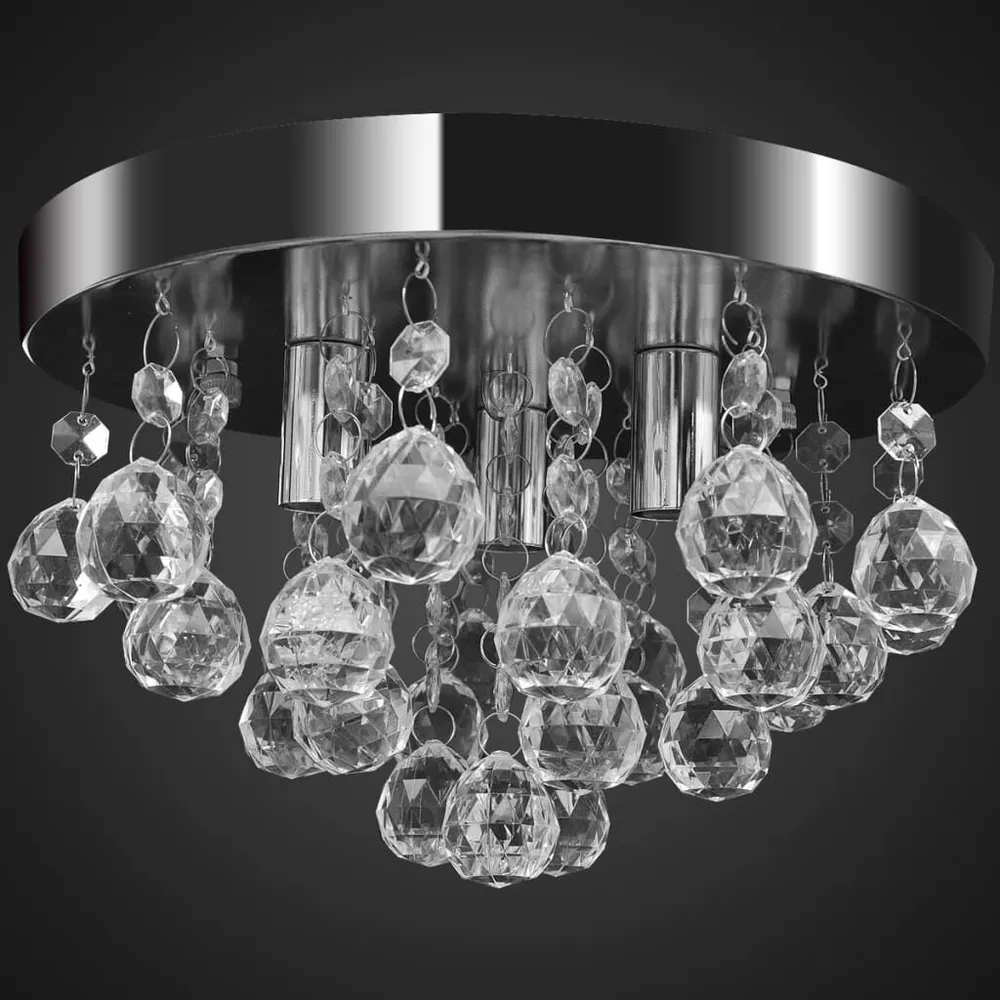 Lustre suspendu Design de cristal Acier chromé
