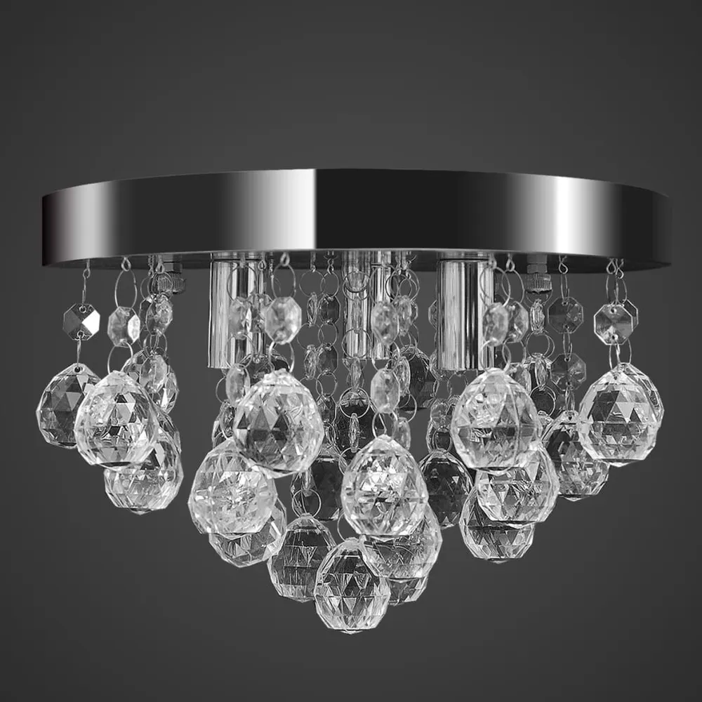 Lustre suspendu Design de cristal Acier chromé