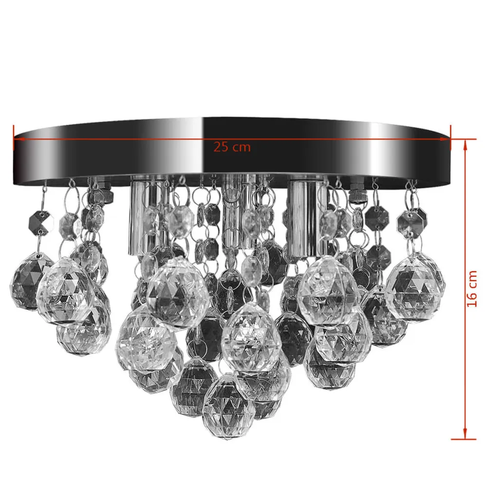 Lustre suspendu Design de cristal Acier chromé
