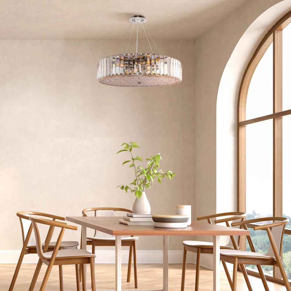 Maytoni Suspension Recinto, Ø 53 cm, verre, 8 x E27 pour entrée et couloir