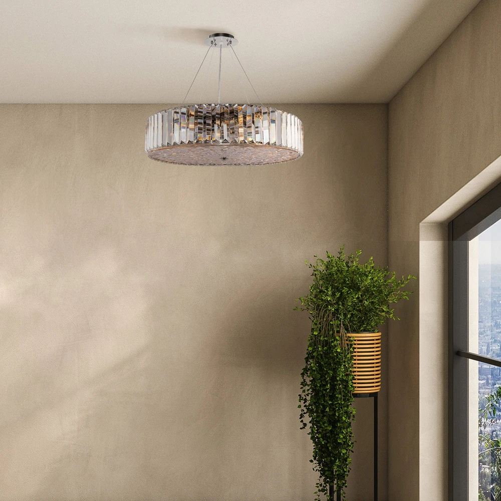 Maytoni Suspension Recinto, Ø 53 cm, verre, 8 x E27 pour entrée et couloir