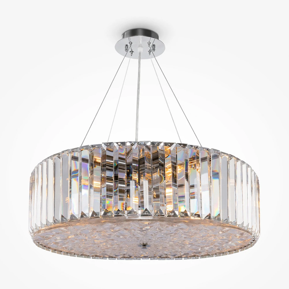Maytoni Suspension Recinto, Ø 53 cm, verre, 8 x E27 pour entrée et couloir