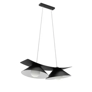 MILLER Suspension, 2X E27, max 42W, métal, noir mat/blanc, L.27cm Design minimaliste