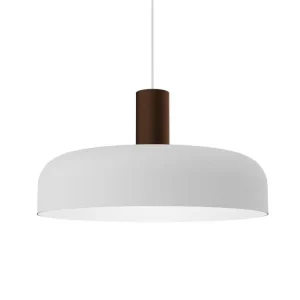 NADIR Suspension, 1X E27, max 42W, métal, blanc mat/marron corten, D.40cm Design minimaliste