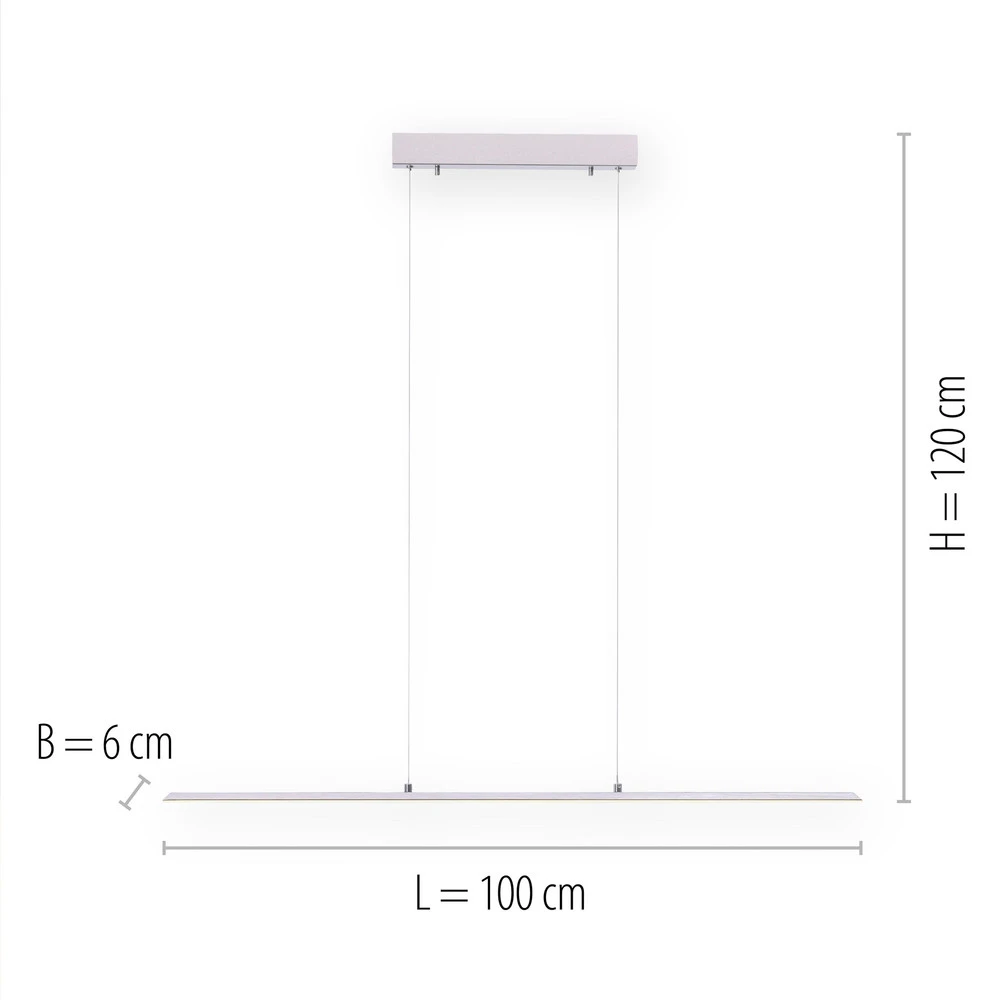 NATUREL Suspension LED Lite, argent, 100 cm, CCT, intensité variable | Garantie 2 Ans