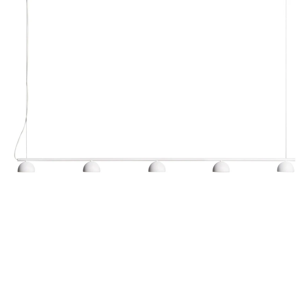 Northern Blush suspension LED, à 5 lampes, blanche pour entrée et couloir