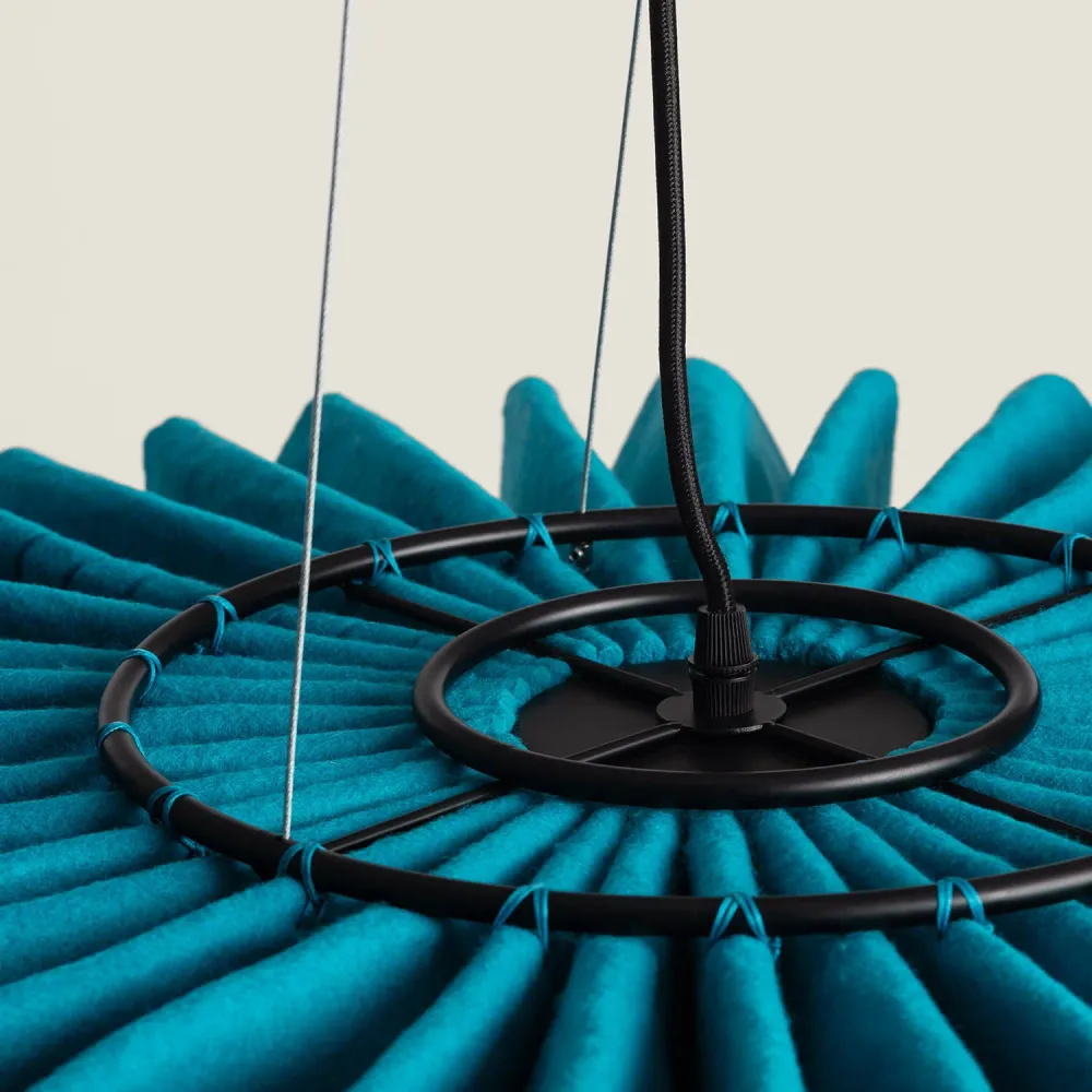Petite suspension Dampy avec éclairage LED et finition en feutre | Garantie 2 Ans