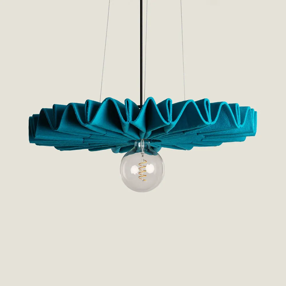Petite suspension Dampy avec éclairage LED et finition en feutre | Garantie 2 Ans