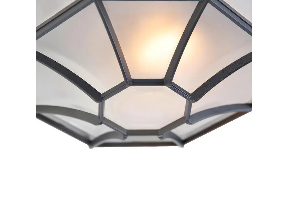 Plafonnier Country gris noir IP44 - Bri L