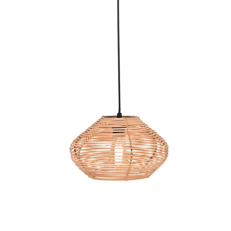 Plafonnier Design Moderne Abat-jour pour suspension Esteban en rotin - ⌀ 32 cm - marron