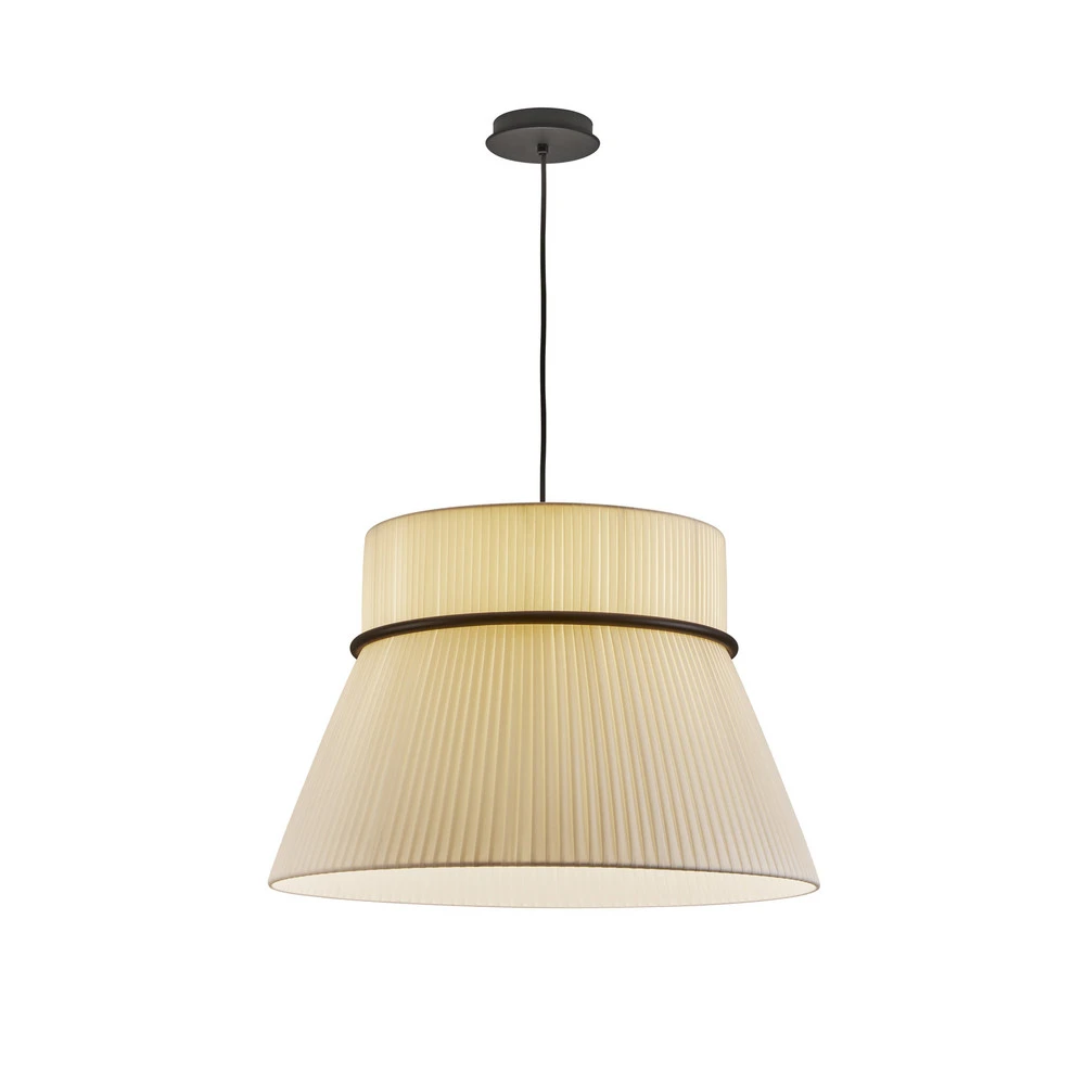 Plafonnier Design Moderne Bover Suspension Folie S, crème/noir, Ø 60 cm