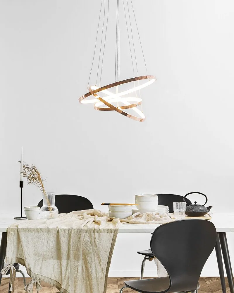 Plafonnier Design Moderne Lampe LED suspendue rose doré ATREK
