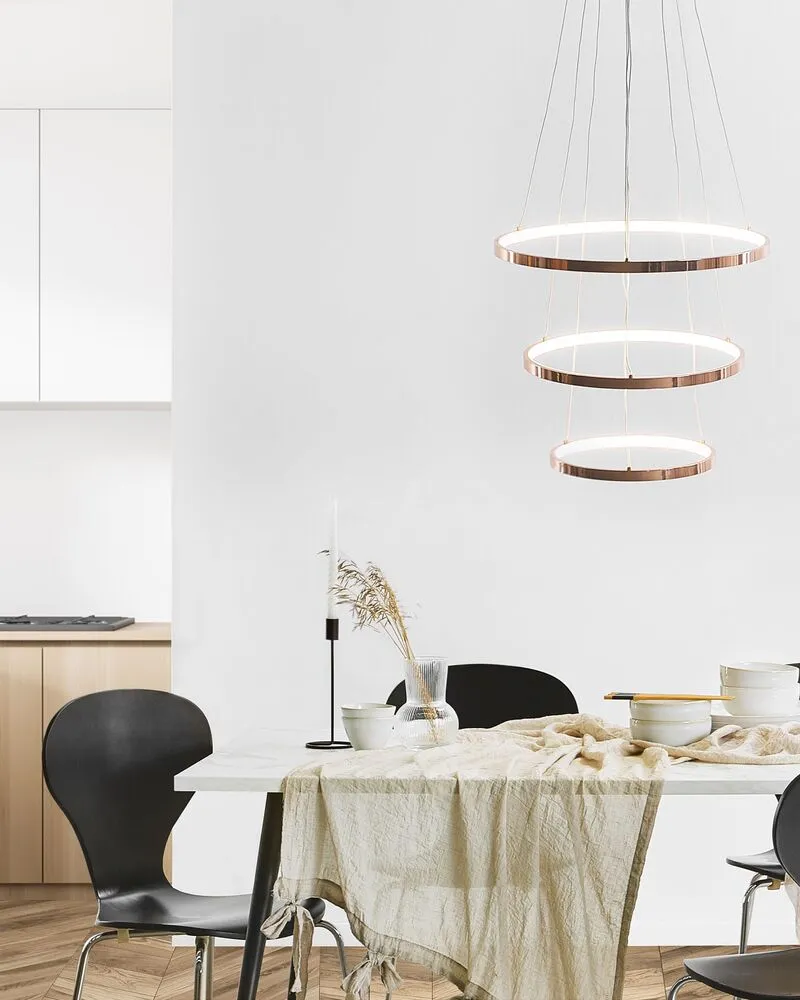 Plafonnier Design Moderne Lampe LED suspendue rose doré ATREK