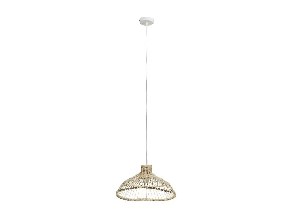 Plafonnier Design Moderne Lampe Suspension en Bambou "Guin" 120cm Sable