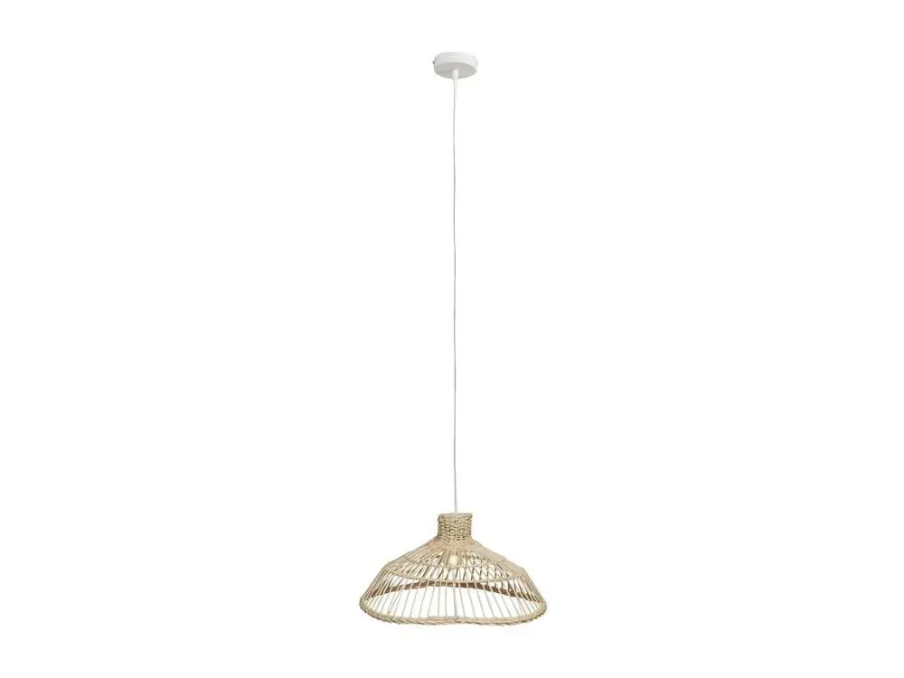 Plafonnier Design Moderne Lampe Suspension en Bambou "Guin" 120cm Sable