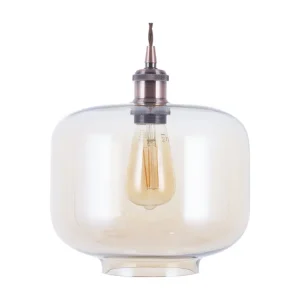 Plafonnier Design Moderne Lampe suspension cuivré en verre LANATA
