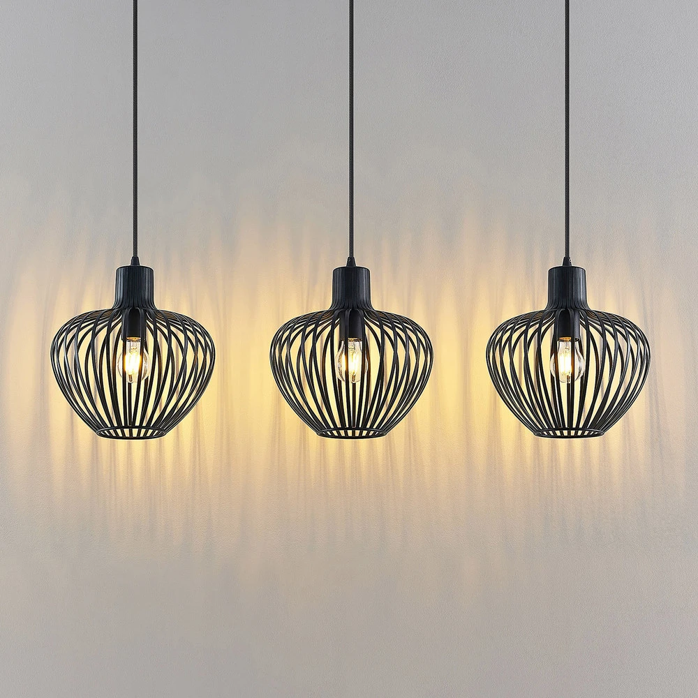 Plafonnier Design Moderne Lindby Deandre suspension, à trois lampes